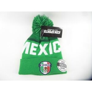 Icon Sports Mexico Flag Knit Youth Beanie Winter Cap Hat NWT OSFM
